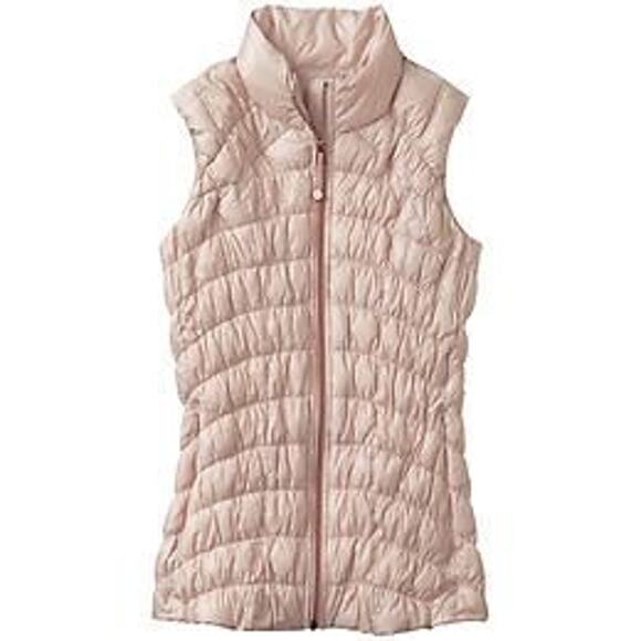 ATHLETA Pink Blush Downtime Sleeveless Full Zip Down Puffer Vest Women's Size XS - Picture 1 of 9